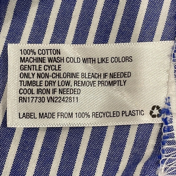 Mossimo Supply Co. ruffled striped long sleeve top blue and white L - Picture 15 of 16